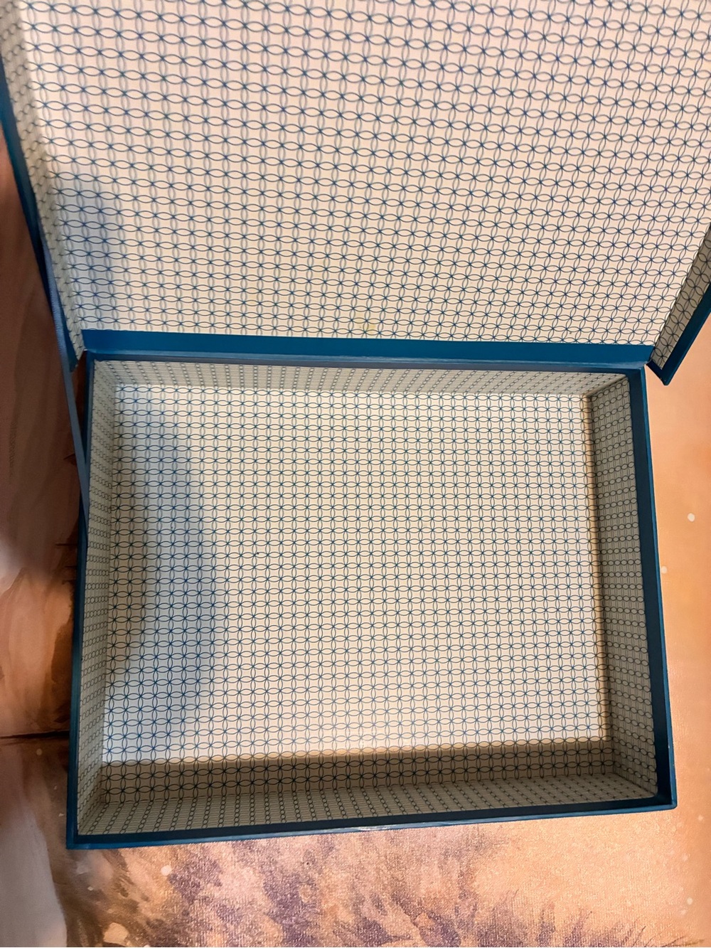 Blue Patterned Decorative Storage Box by - Picture 6 of 6